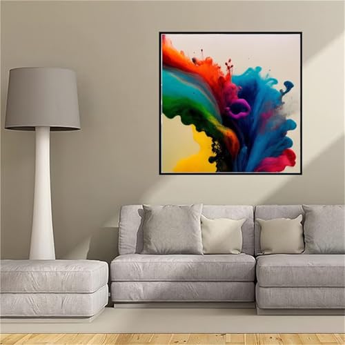 Kit de point de croix diamond painting multicolore avec strass reliefs 5D