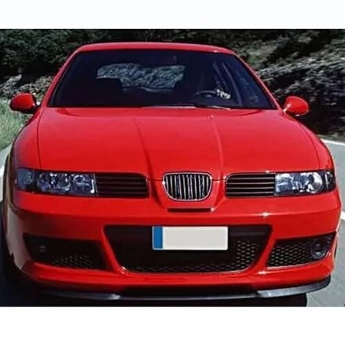 AUTOVISION Juego de 3 parachoques delantero para Seat Leon Mk1, color negro brillante, material Plástico ABS