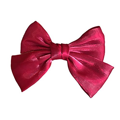 Large Bow Hair Clip Barrette Hair Bows Satin Solid Handmade Hair Clips Barrettes For Thick Hair Accessories For Women Girls Red Hair Bow French Style Barrette Hair Clips #TOP3