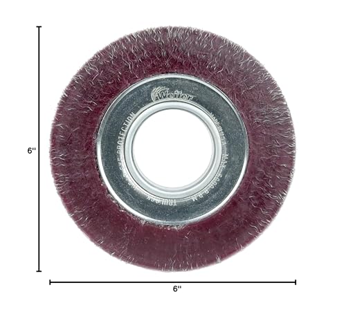 Image of Weiler 35160 6 inch Polyflex Encapsulated Wide Face Crimped Wire Wheel, .0118 inch Steel Fill, 2 inch Arbor Hole, Made in The USA