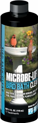 Microbe-Lift Bird Bath Clear Two-in-One Water Cleaner 4 Oz Safe for Birds Fish & Frogs Cleans Outdoor Birdbaths & Fountains Natural Formula Prevents Stains & Cloudiness
