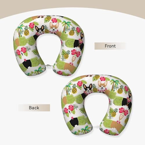 Almohada de cuello tropical de piña para viajes miniatura 3
