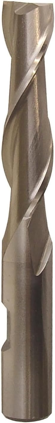 DWC Series High-Speed Steel End Mill, Polished Finish, 2 Flute, Square End, 13/16" Cutting Length, 10mm Cutting Diameter, 2-1/2" Length, 3/8" Shank (Pack of 1)