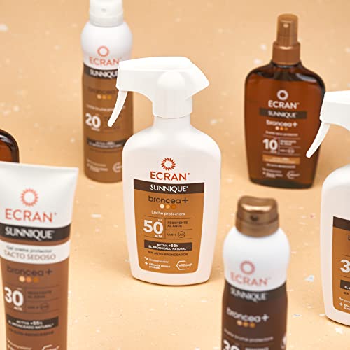 Ecran-Sunnique-Leche-Protectora-Solar-Broncea-SPF-30-en-Spray-Proteccion-UVB-y-UVA-Activa-el-Bronceado-Natural-Sin-Autobronceador-con-Tecnologia-PureBronze-Resistente-al-Agua-270-ml
