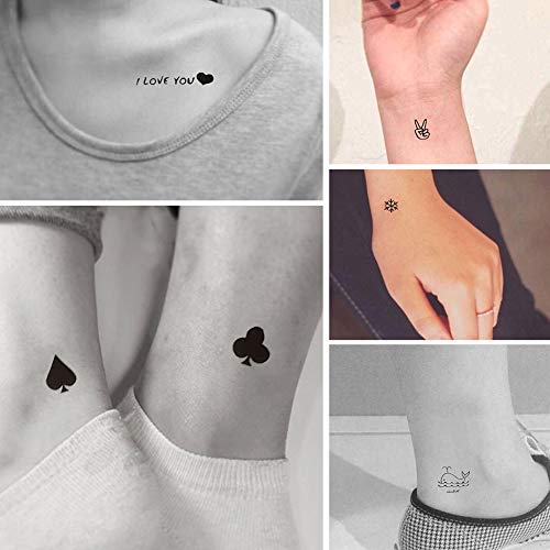 Everjoy 180+ Tiny Cute Patterns Temporary Tattoos - 30 Pcs, Waterproof Words, Lines, Flowers, Artworks, Figures, Hearts, Patterns For Kids, Adults, Women And Men #TOP1