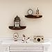 DaguyS Small Floating Shelves for Wall Set of 2, Rustic Solid Pine Half Round Wood Walll Mounted Shelves for Bedroom Living Room Bathroom Kitchen Office and Plants Wall Decor (2, Brown)