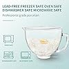 Glass Mixer Bowl For Kitchenaid Tilt-Head Stand Mixers 4.5-5 Quart, 5 qt Mixing Bowl Replacement For Kitchen aid With Measurement Markings,Handle