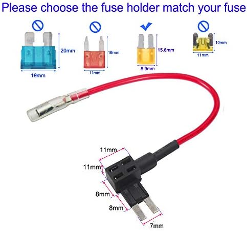 Gebildet 4pcs 12V 24V Add-a-Circuit Micro 2 Fuse Tap, Piggy Back Blade Fuse Holder with Wire Harness, 6 pcs Micro 2 Fuse (5A 10A 15A) and Fuse Puller