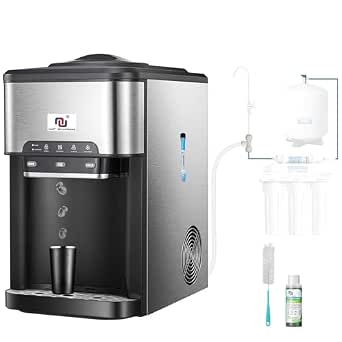 NUNET 3-in-1 Ice Maker Water Dispenser Water Cooler Filled by Water Line w. 10ft Water Inlet Hose 1/2