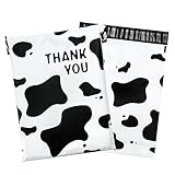 100 Pack Poly Mailers 10x13, Cute Packaging Envelope Mailers Polymailers Packaging for Small Business, Shipping Bags for Clothing Boutique with Self Seal Strip (Cow)