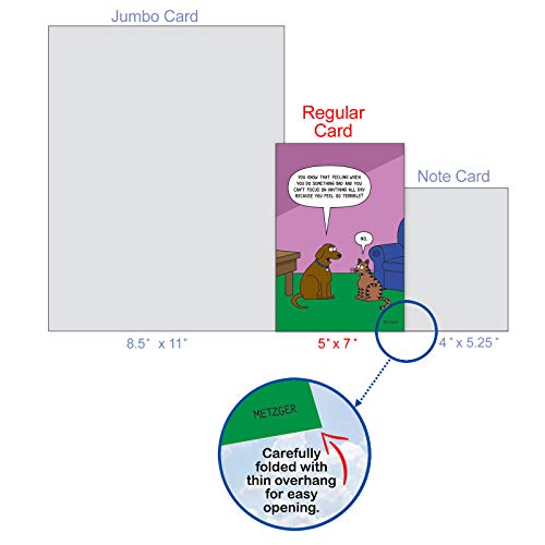 NobleWorks - 1 Funny Animal Card for Birthdays - Pet Cat and Dog Humor, Birthday Notecard with Envelope - Dog Guilt C6390BDG - Thumbnail 4