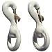 Pair of 3 Inch White Rubber Coated Brass Swivel Snap by Flags Poles And More (2, White)