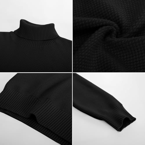 Pull à col roulé anti-courants d'air en tricot stretch confortable homme