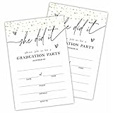 NYCTUG Graduation Party Invitations With Envelopes(20 Pack), 4 x 6 Inches, Multicolor Coated Paper, Advanced Printing Technology, Fill-In Personalized Details, Eye-Catching Design