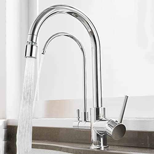 3 Voies De Cuisine 3 En 1 Avec Sortie D'eau Potable Filtrée Pour Filtre À Eau Raccord D'évier Rotatif À 360° Chrome Monomode,Chrome,mode Unique