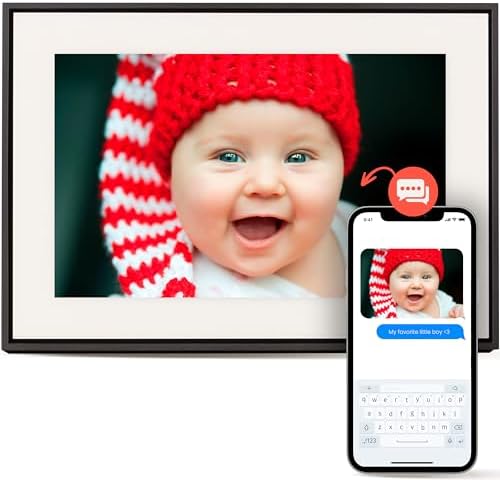 Loop Wi-Fi Digital Picture Frame with Touch Screen, 10-Inch Display, The Only Frame to Offer Text Message Photos Direct to Frame, Easy to use App, Gift to Keep Friends and Family Connected