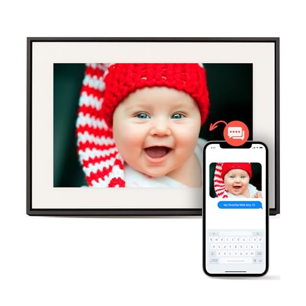 Loop Wi-Fi Digital Picture Frame with Touch Screen, 10-Inch Display, The Only Frame to Offer Text Message Photos Direct to Frame, Easy to use App, Gift to Keep Friends and Family Connected