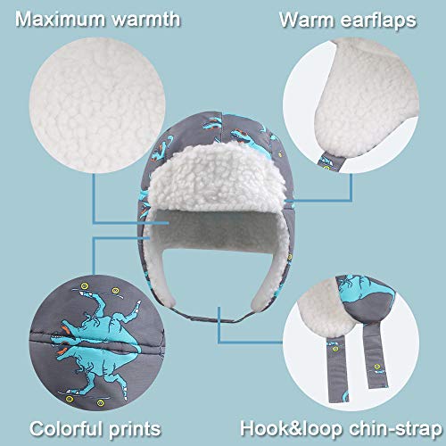 Image of BAVST Winter Trapper Hat for Boys Girls Waterproof Warm Baby Toddler Ushanka Fleece Beanie Hats for 6M-6T