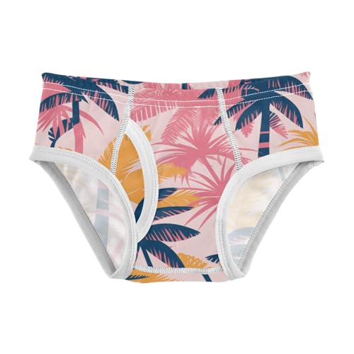 KLL Abstract Tropics Palm Tropical Trees Little Boys Cotton Briefs Underwear Breathable Children Undies
