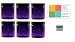 Purple 8 oz Plastic Jars with Black Lids (6 pk) with Mini Jar - PET Round Refillable Containers