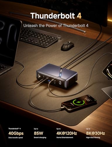 Image of MINISFORUM TB4-01 Docking Station with Thunderbolt 4, Enclosure with Intel JHL 8440 Thunderbolt 4 Controller, DP1.4 | HDMI2.1 |TB4 Video Output | 3xUSB-A |1xRJ45 Dock Station
