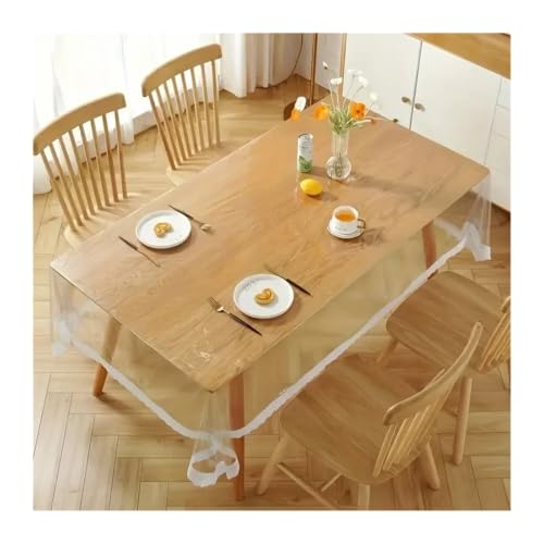 Nappe transparente plastique 140x140 cm imperméable pour table - 3