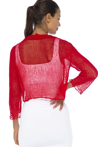 Back From Bali Womens Sheer Bolero Shrug Lightweight Knit Sweater for Dresses, Cropped Jacket Evening Dresses2
