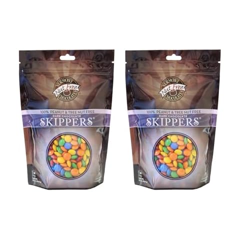 Vermont Nut Free Chocolates Skippers® (Dark Chocolate) 16 Ounces, 2 Bags, Nut-Free, Egg-Free, Kosher Cover