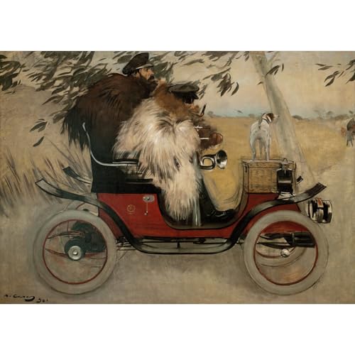 Poster Ramon Casas dans une automobile, impression grand format haute qualité