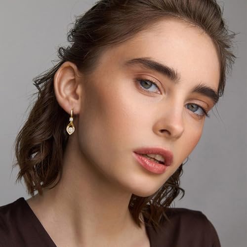 Gold Dangle Earrings for Wome 14K Gold Drop Earrings for Women Earring Minimalist Aesthetic with Cubic Zirconia Dangle Drop Earring4