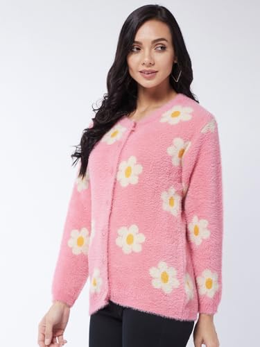 Image of Modeve Floral Print Round Neck Casual Women Sweater||Winterwear||