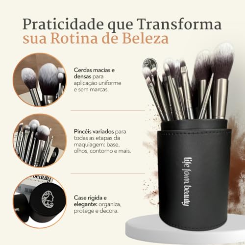 Life Form Beauty Professional Makeup Brushes Kit with Soft Synthetic Bristles + Case — view 3