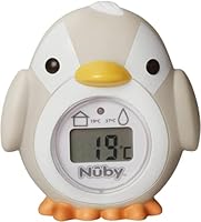 Nuby Penguin Baby Bath Thermometer - Digital Thermometer with Easy to Read Screen | BPA Free | Suitable from Birth (Grey)