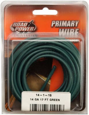 Coleman Cable Primary Wire 17ft. L Green Carded