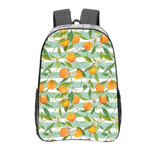 YXDVPALNE Patrón de cítricos naranjas,Mochila informal de 16 pulgadas, transparente, resistente al agua, para la escuela