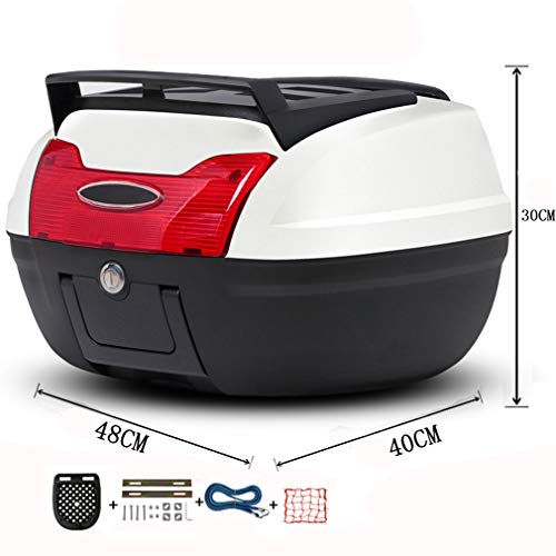 S-AIM Universal baúl de Moto, Maletero para Scooter, Equipaje, candado Superior, Caja de Transporte con Respaldo Suave y Sistema de liberación rápida, Capacidad de 40L