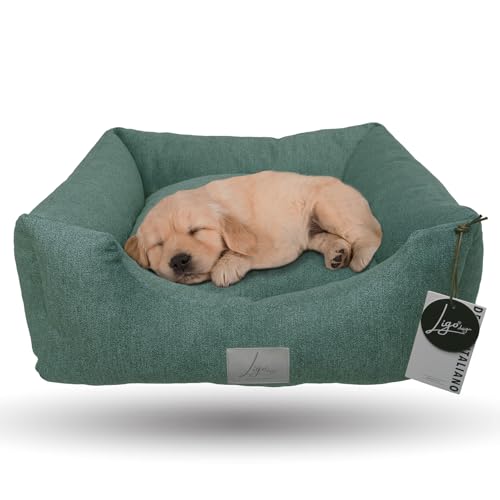 Ligo JUNIOR - Cuccia per cani di piccola taglia Lettino per cane realizzata in Italia. Cuscino materasso per cagnolini e cuccioli cuccetta completamente sfoderabile lavabile. (Soft Verde)