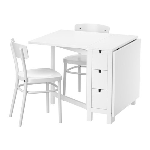 ZigZag Trading Ltd IKEA Norden/Idolf – Mesa y 2 sillas, Color Blanco/Blanco