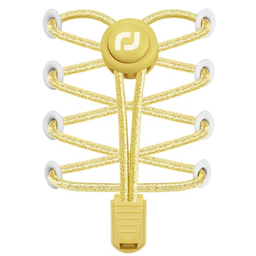 Image of RJ-Sport Tieless Elastic Shoe Laces - Heavy Duty No Tie Shoelaces for Kids and Adult with Strong Lock and Speed Shoestrings