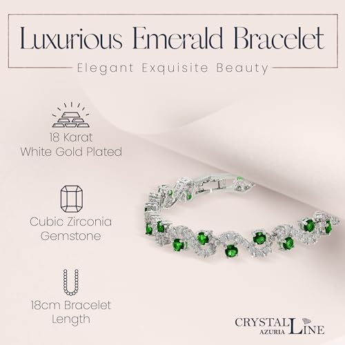 Crystalline Azuria 18K White Gold Plated Tennis Bracelets Cubic Zirconia Crystals in Jewelry Box for Women4