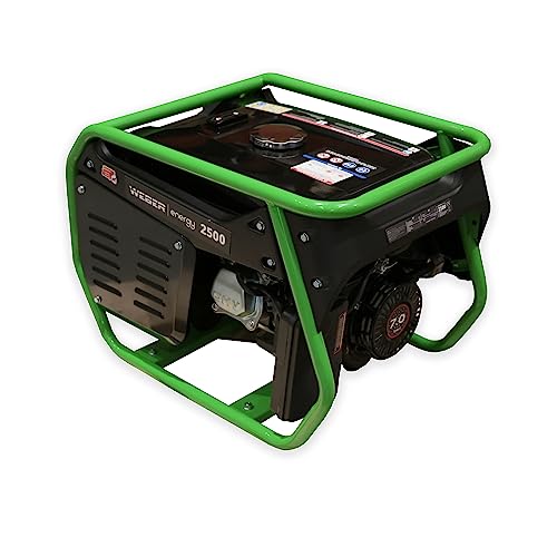 WEBER ENERGY Generador Inverter Silencioso de Gasolina 2000W Portátil con Depósito de 15L y 2x230V, Arranque Manual, Ideal para Camping y Cortes de Luz