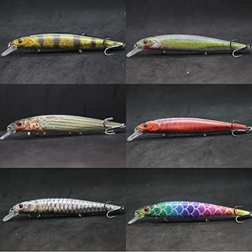 wLure Minnow Crankbait for Bass Fishing Bass Lure Jerkbait Fishing Lure (HM774KB, with Tackle Box)