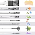 Paint Brush Set, 10 Pcs Artist Paint Brush with Nylon Hair and Wooden Hanle, Brushes for Acrylic Watercolor Gouache Oil, Paintbrushes for Face Nail Art, Rock Painting, Decorations