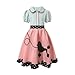 DANBAIEGG Little Girls 1950s Costume Poodle Skirt Halloween Party Dress Up（Pink, 5-6 Years）