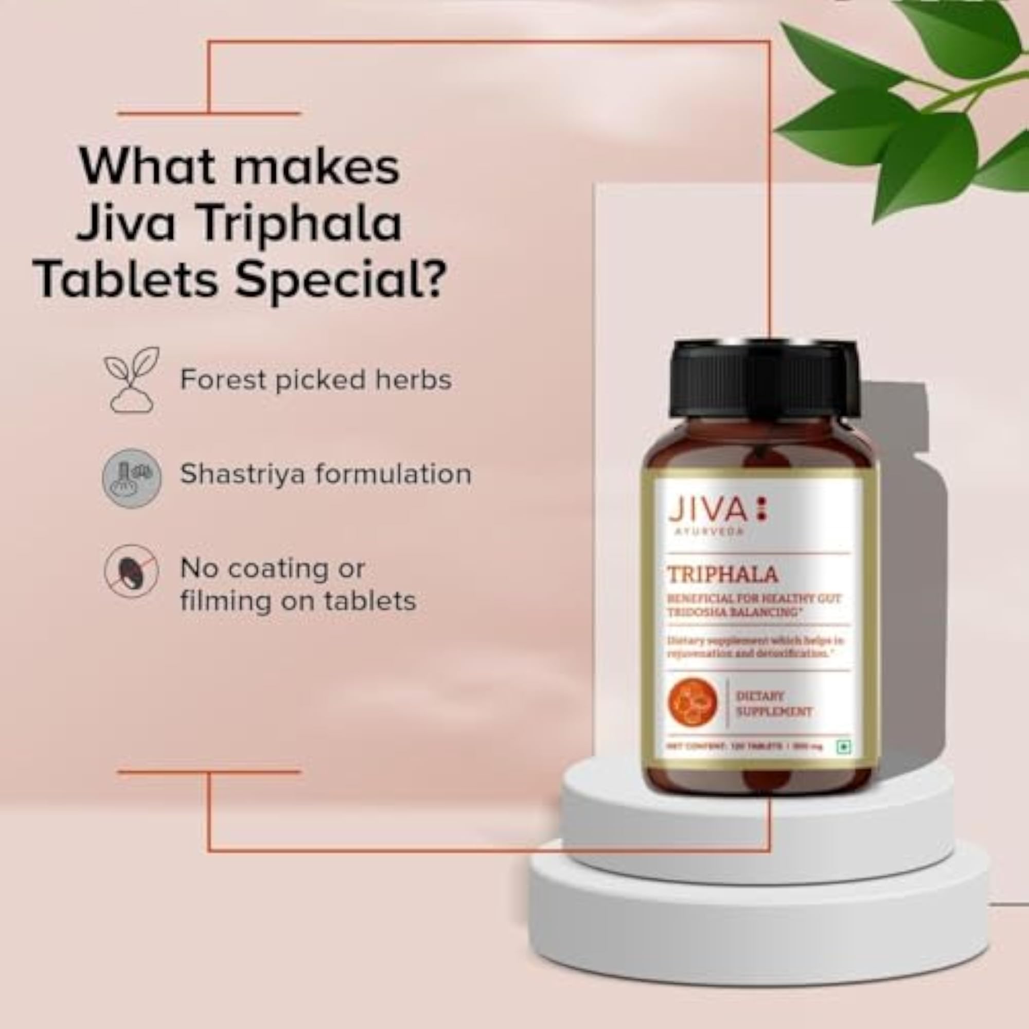 Jiva Triphala Tablet, Ayurvedic Digestive Health Supplement