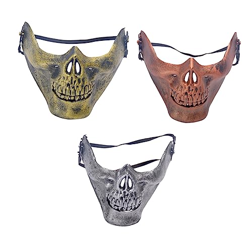 Abaodam Half Face Skeleton Masks Set 3 Pcs Masquerade Masks Skull Design for Halloween