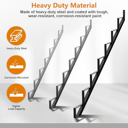 Zwinz Steel Stair Riser 7 Step 3 Pack, 57" H Metal Stair Stringers for Deck by Zwinz - Used condition - Image 3