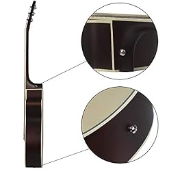 JTRHD Guitare Acoustique Guitare Folk Sculpté Folk Cutout Spruce Guitare for débutants pour Adultes et Enfants (Couleur : Natural, Size : 40 inches) – Image 6
