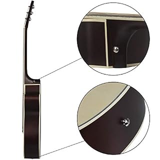 JTRHD Guitare Acoustique Guitare Folk Sculpté Folk Cutout Spruce Guitare for débutants pour Adultes et Enfants (Couleur : Natural, Size : 40 inches) - Les Beatles, Paul McCartney, John Lennon, RIngo Starr, George Harrison JTRHD Guitare Acoustique Guitare Folk Sculpté Folk Cutout Spruce Guitare for débutants pour Adultes et Enfants (Couleur : Natural, Size : 40 inches) – Image 6