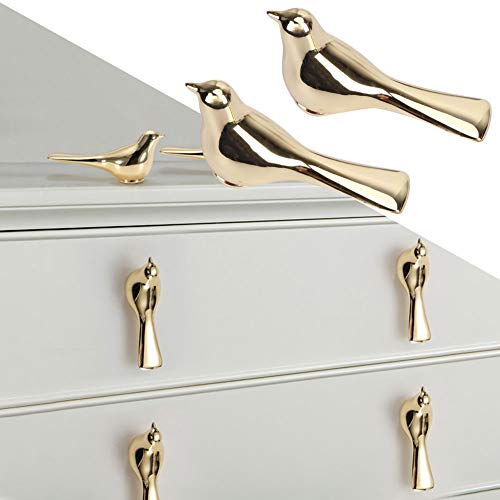 2 pomelli in lega di zinco a forma di uccello, fai...